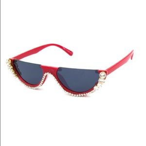 Half Hand Studded Bling Encrusted Frames